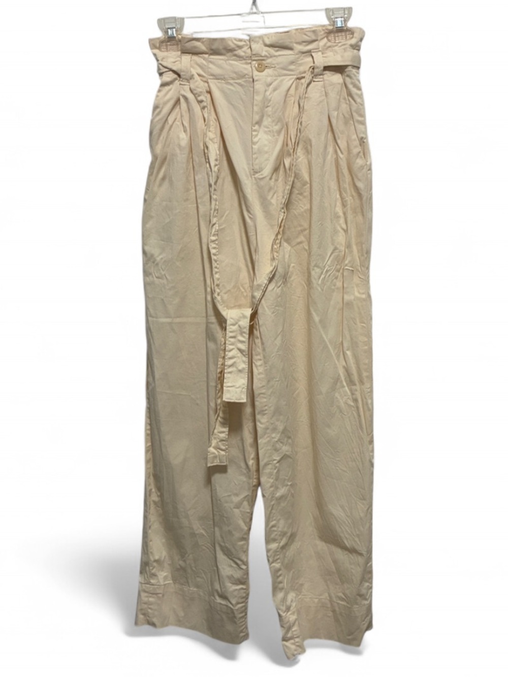 Everlane Cream Paperbag-Waist Chinos with Self-Tie Belt